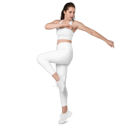 iSAW Womens White Leggings with Pockets