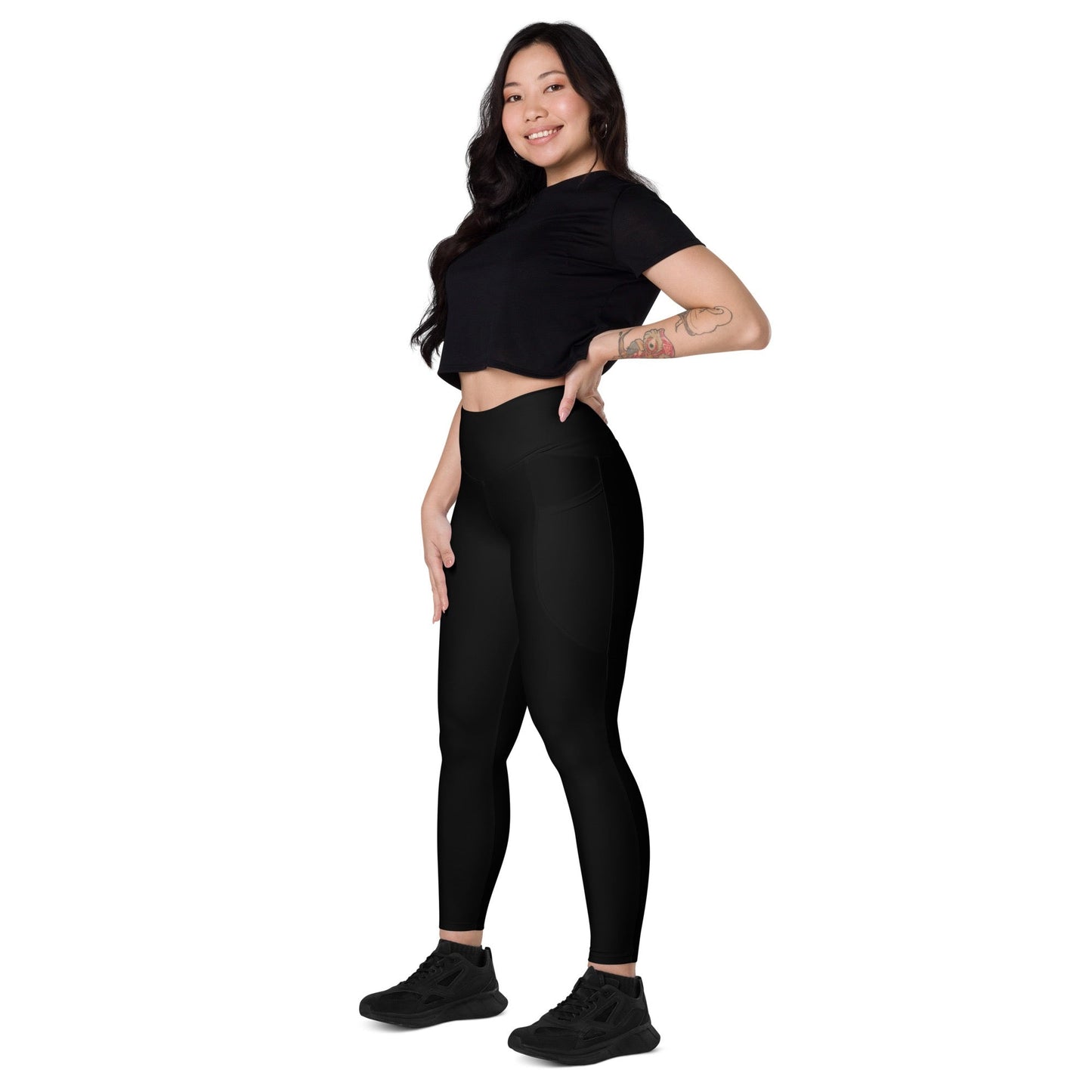 iSAW Womens Black Leggings with Pockets