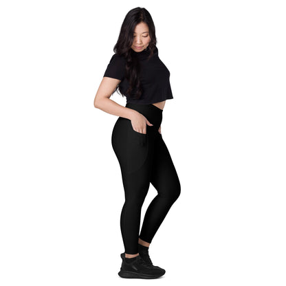 iSAW Womens Black Leggings with Pockets