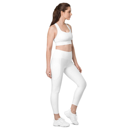 iSAW Womens White Leggings with Pockets
