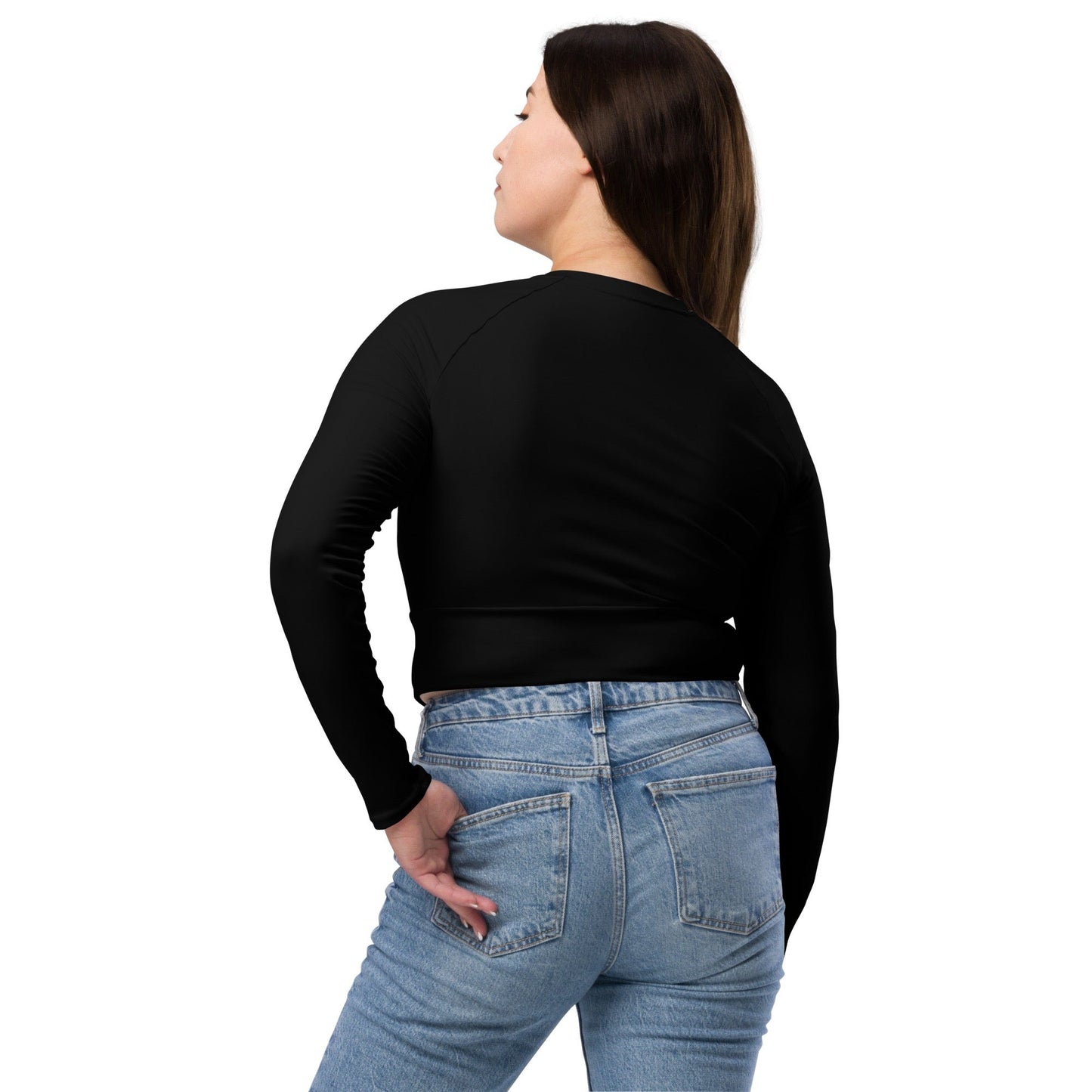 iSAW Womens Black Cropped Rash Guard
