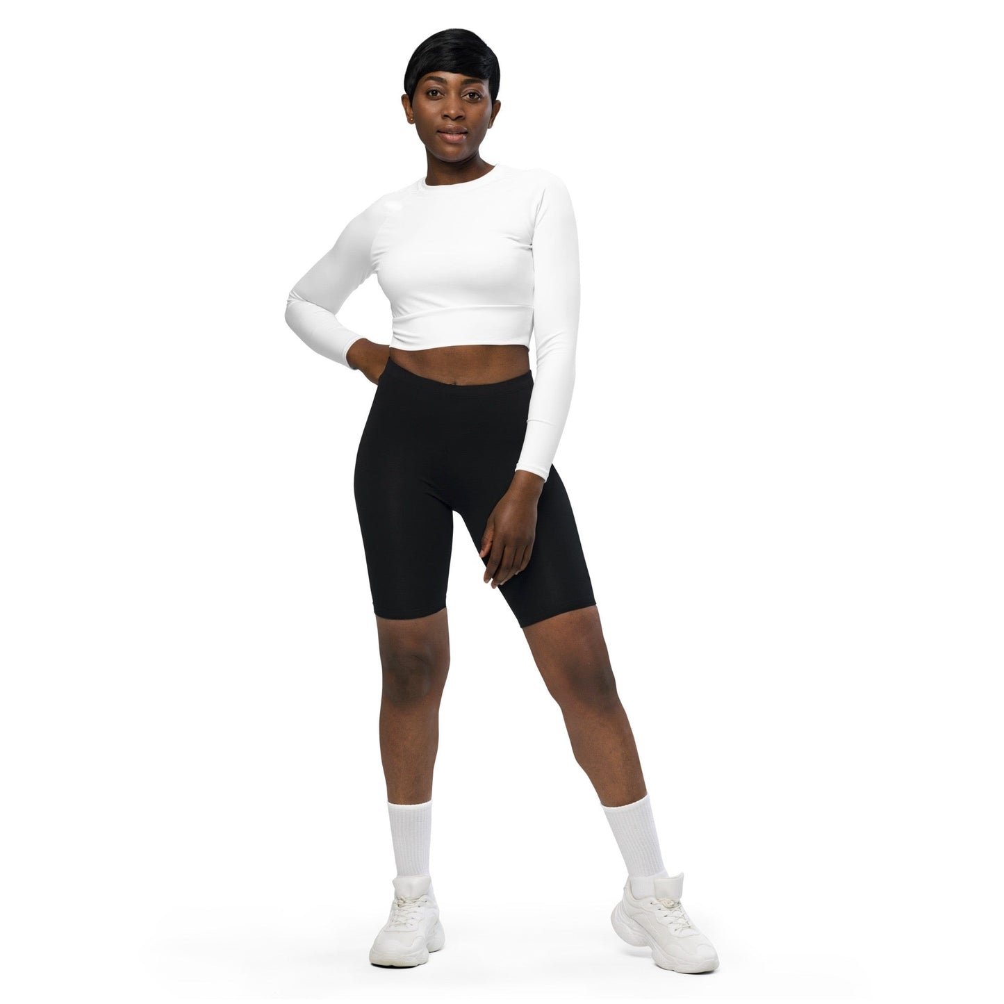 iSAW Womens White Cropped Rash Guard