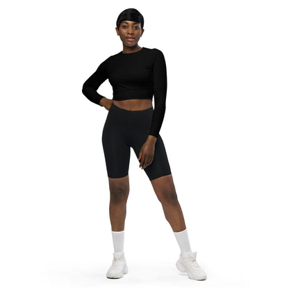 iSAW Womens Black Cropped Rash Guard