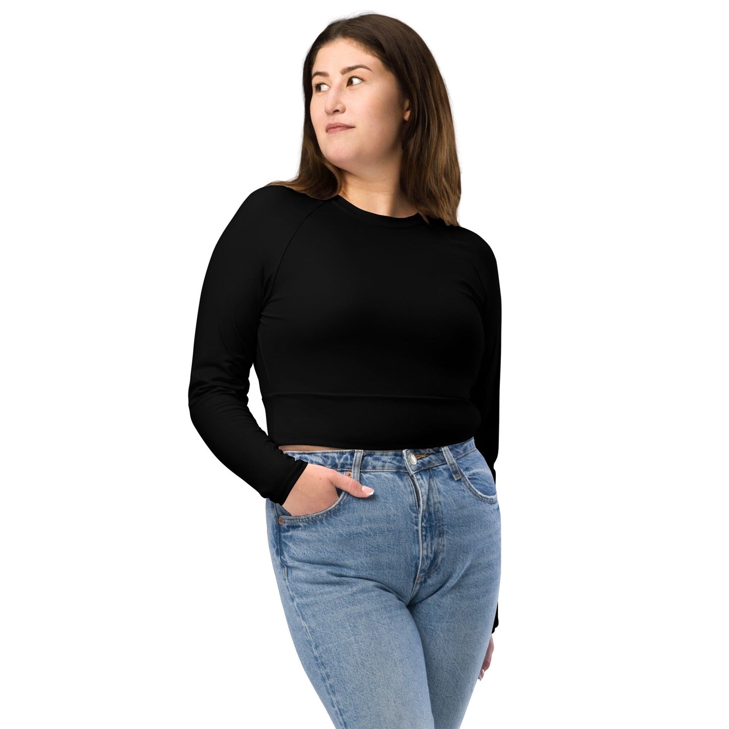 iSAW Womens Black Cropped Rash Guard