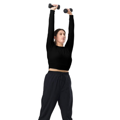 iSAW Womens Black Cropped Rash Guard