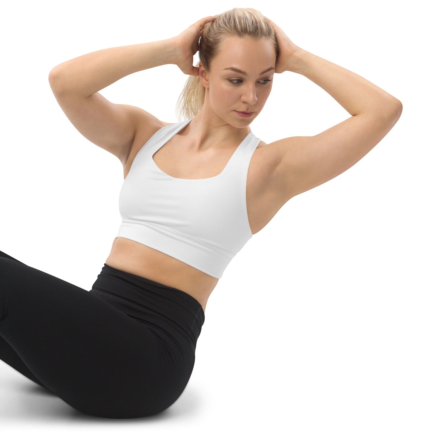 iSAW Womens White Sports Bra - Comfort Fit