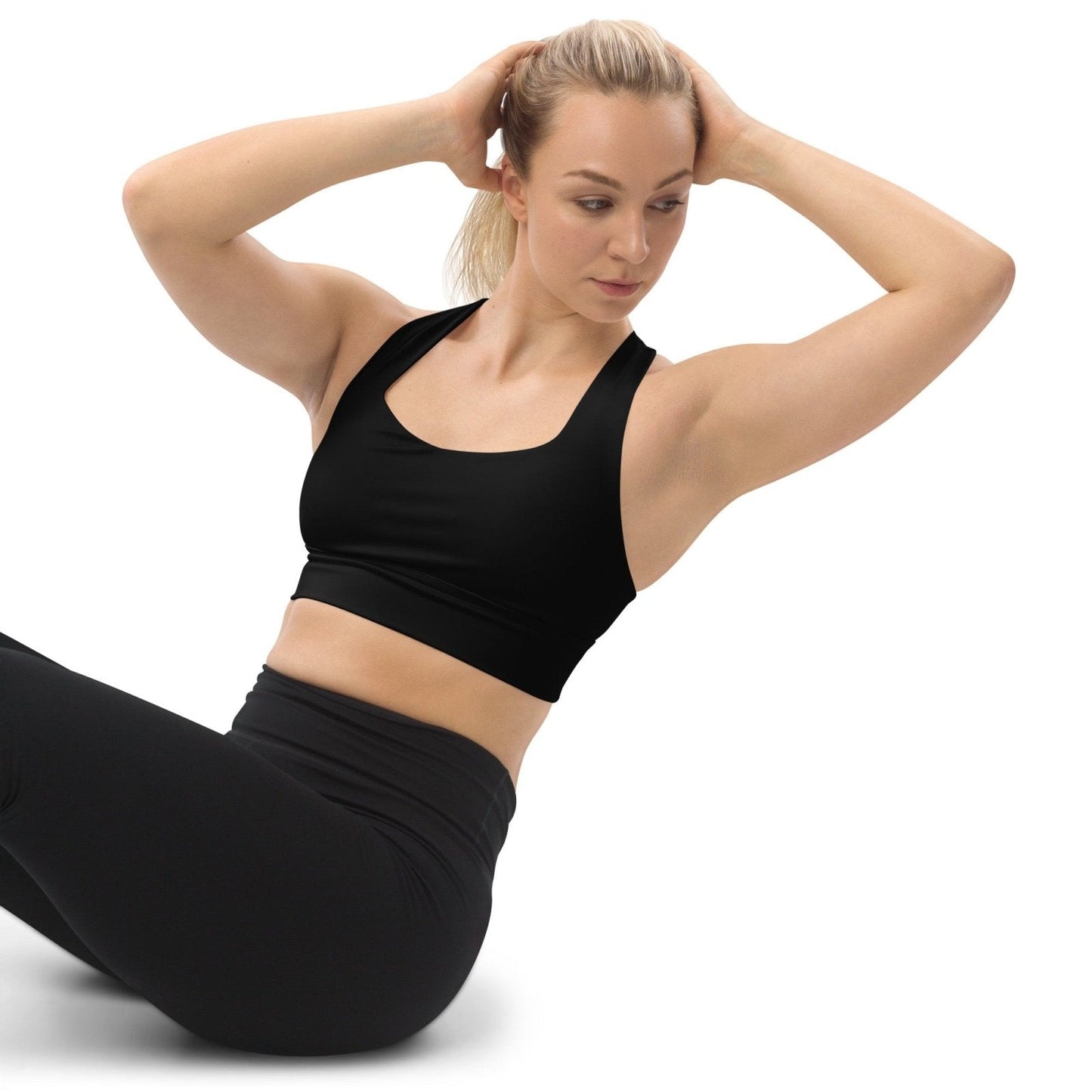 iSAW Womens Black Sports Bra - Comfort Fit