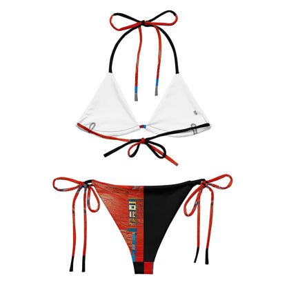 Half Black Half Hónghǎi - Womens String Bikini