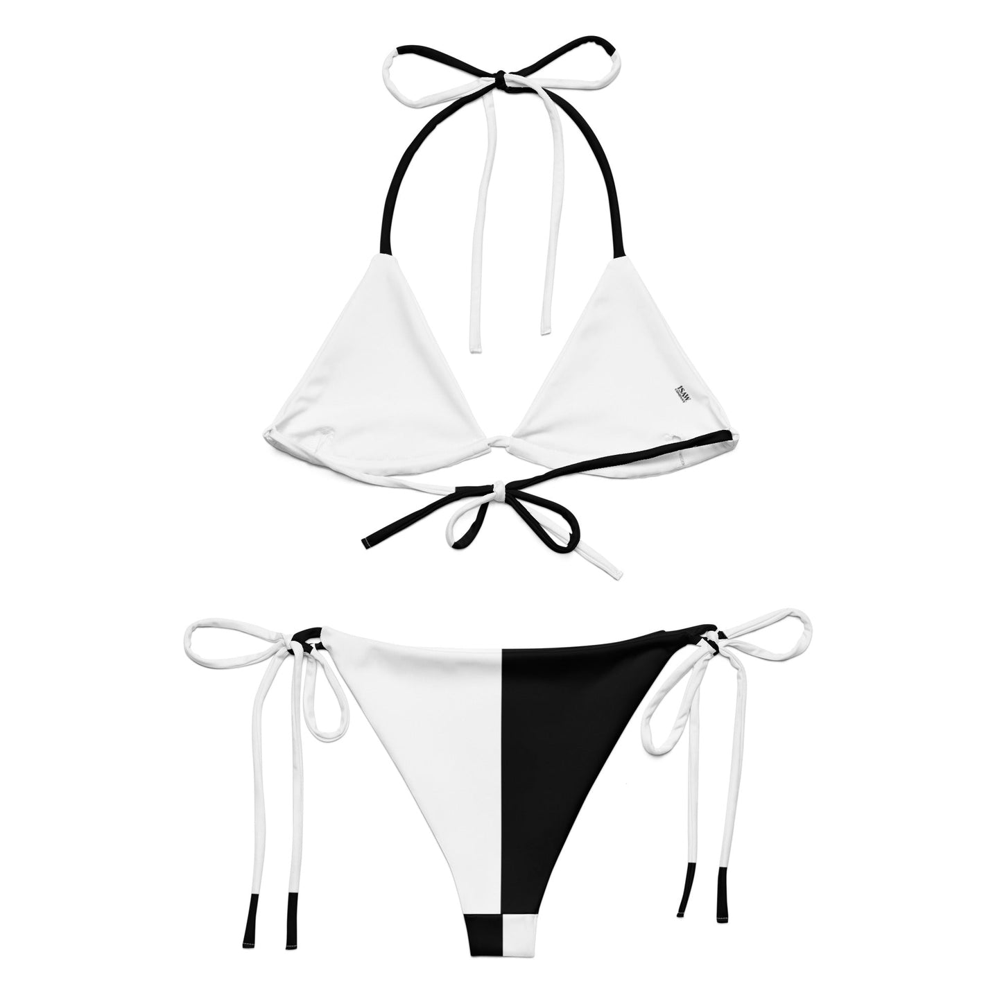 Half Black Half White - Womens String Bikini