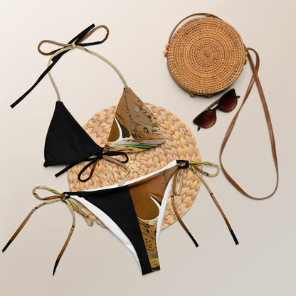 Half Black Half Gāolàng - Womens String Bikini