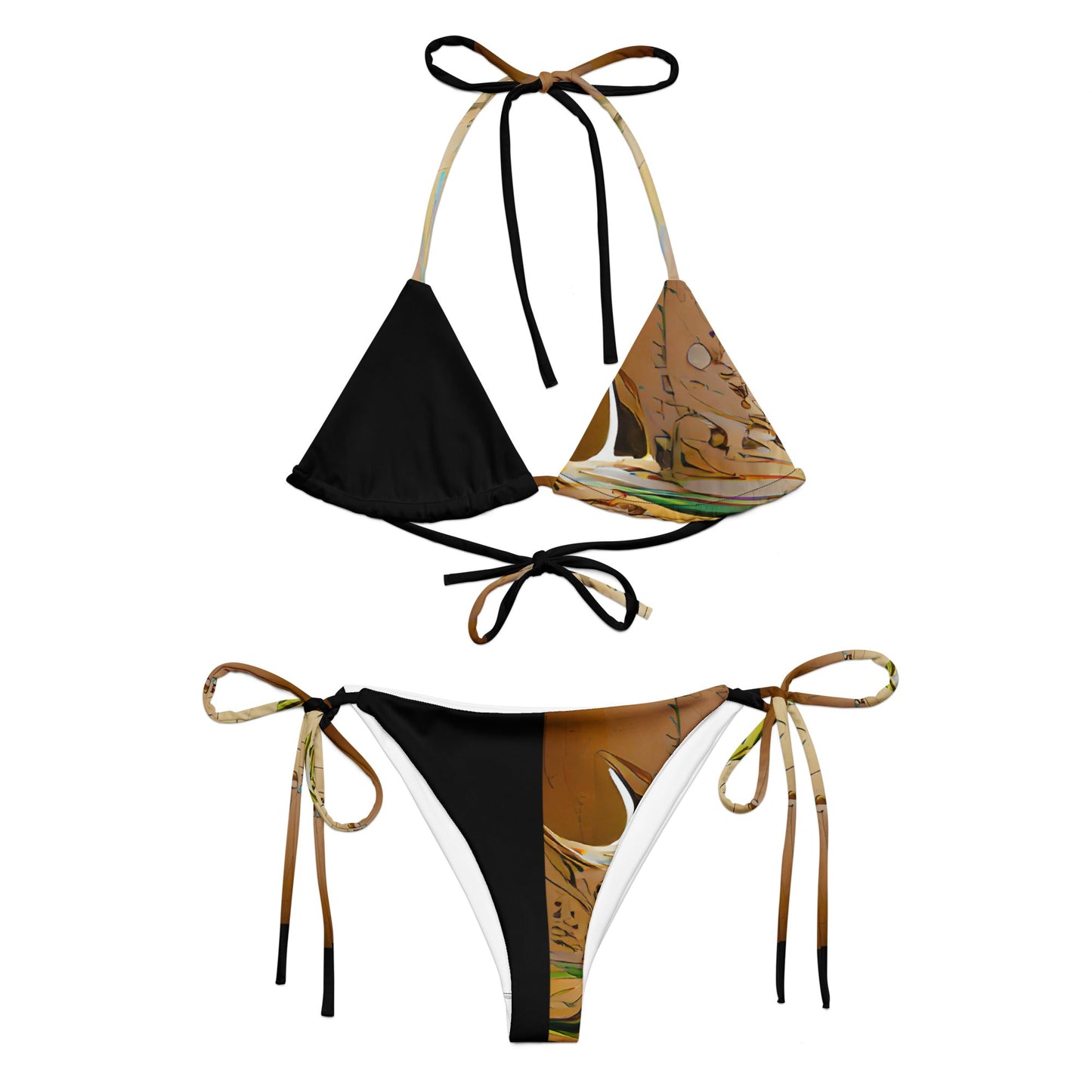 Half Black Half Gāolàng - Womens String Bikini