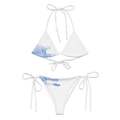 Watercolour Blue Splash - Womens String Bikini