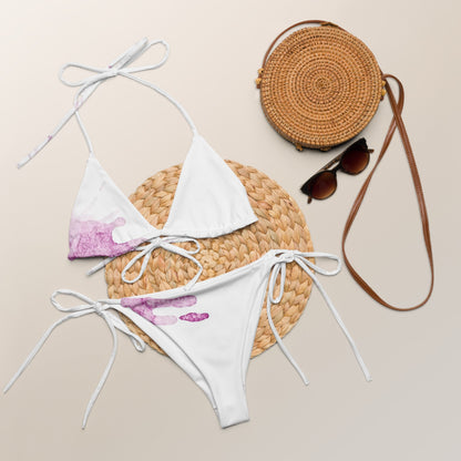Watercolour Pink Splash - Womens String Bikini