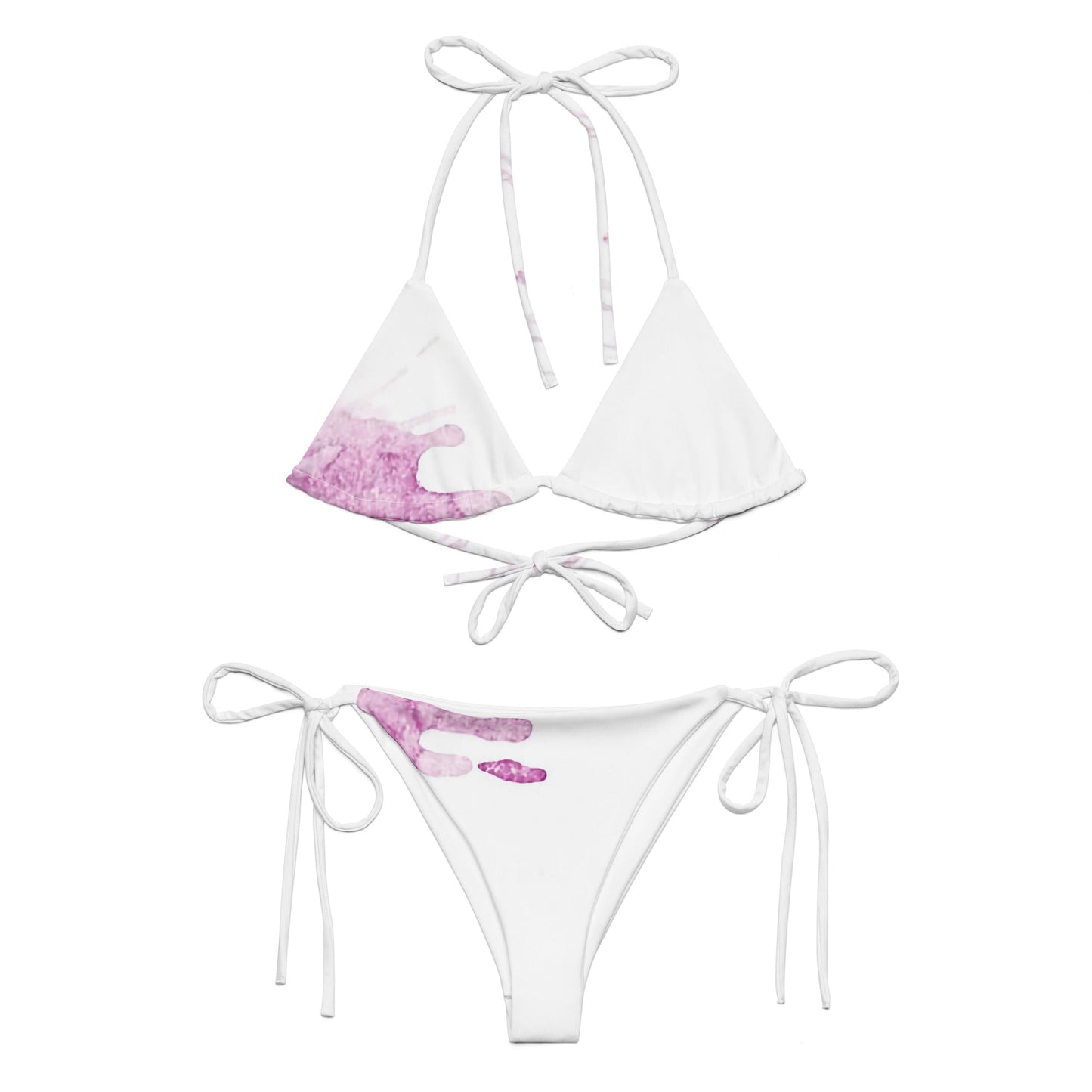 Watercolour Pink Splash - Womens String Bikini