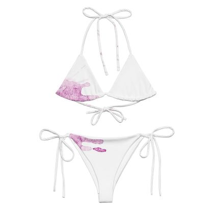 Watercolour Pink Splash - Womens String Bikini