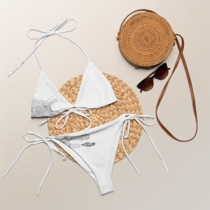 Watercolour Grey Splash - Womens String Bikini