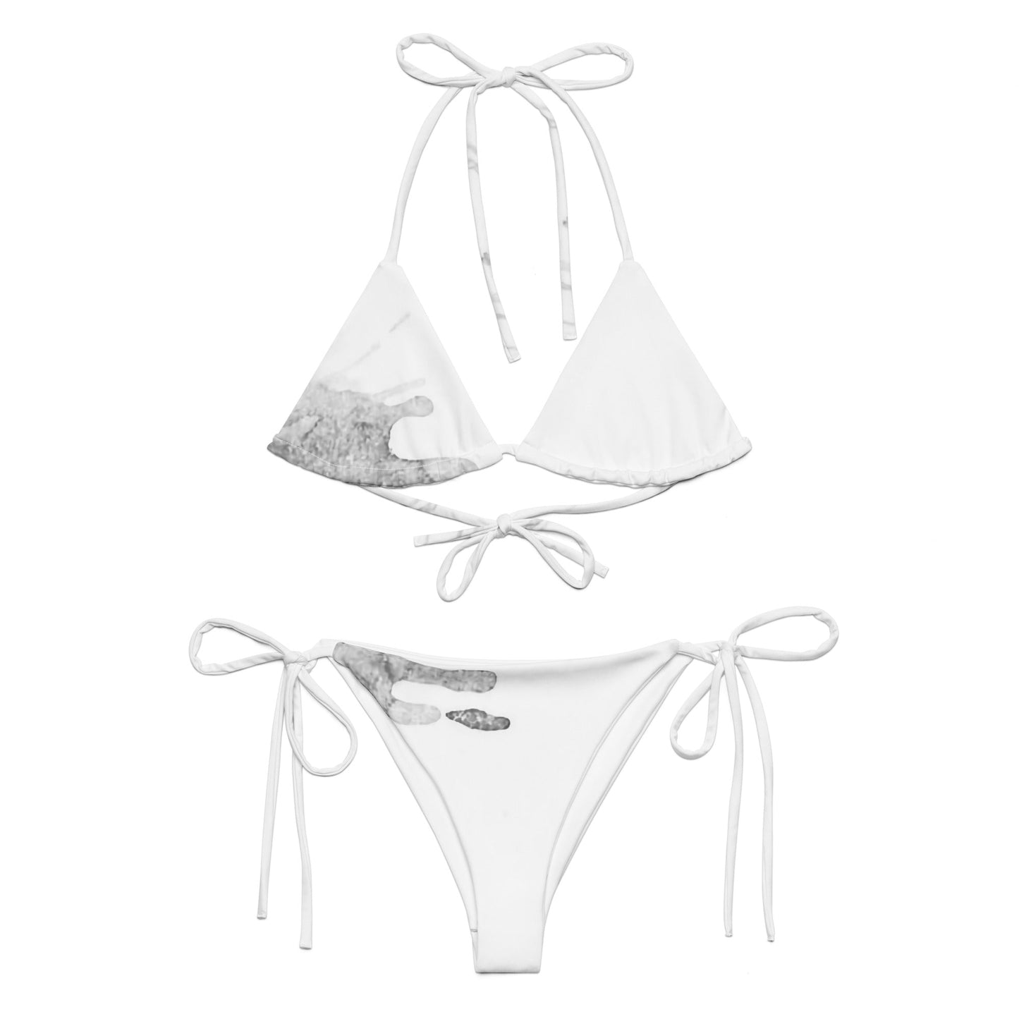 Watercolour Grey Splash - Womens String Bikini