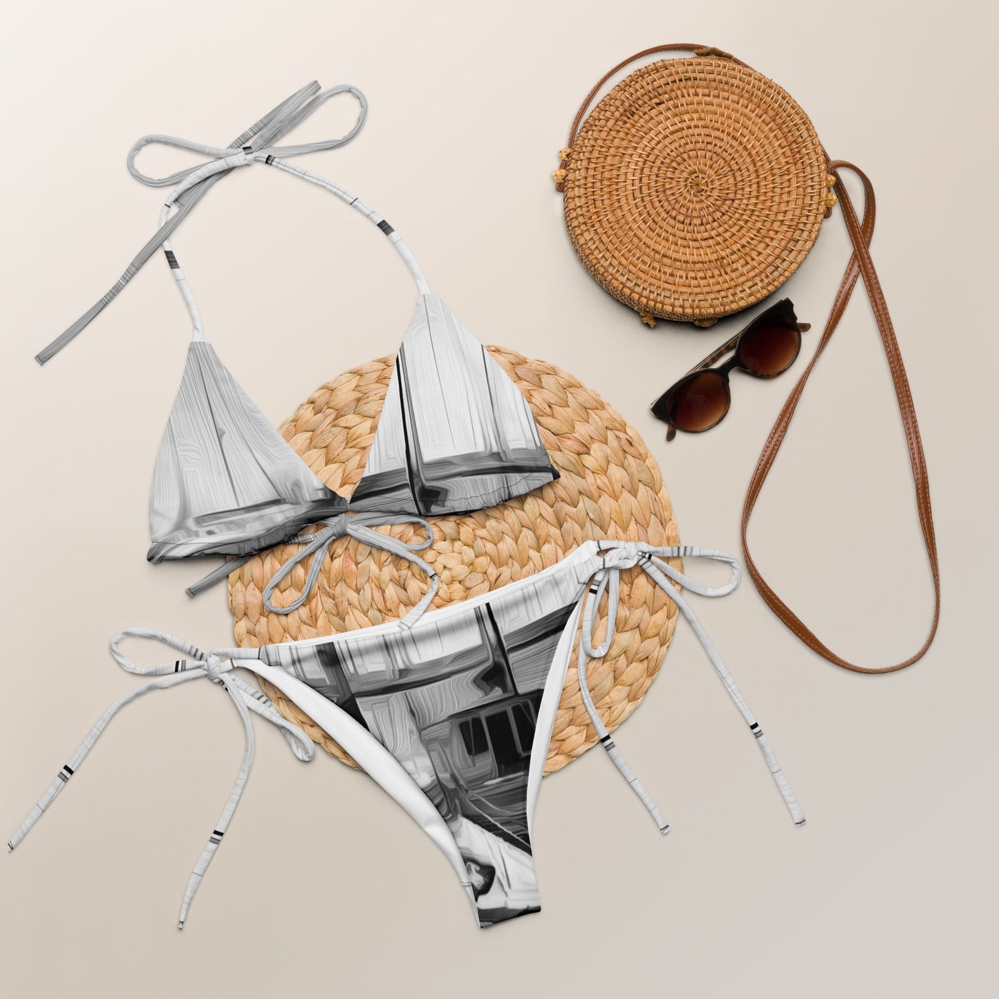 The Sleeping Yachts (at Night) - Womens String Bikini