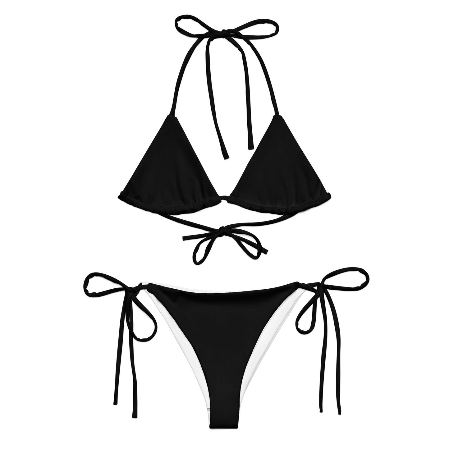 iSAW Womens Black String Bikini