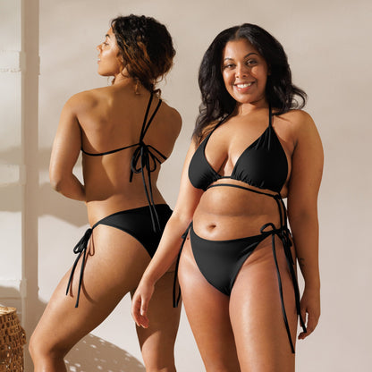 iSAW Womens Black String Bikini
