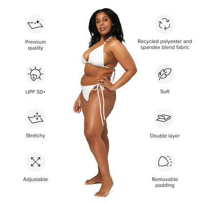 iSAW Womens White String Bikini
