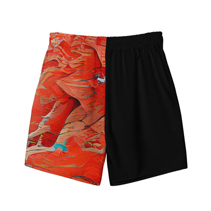 Half Black Half Hónghǎi - Mens Swim Trunks