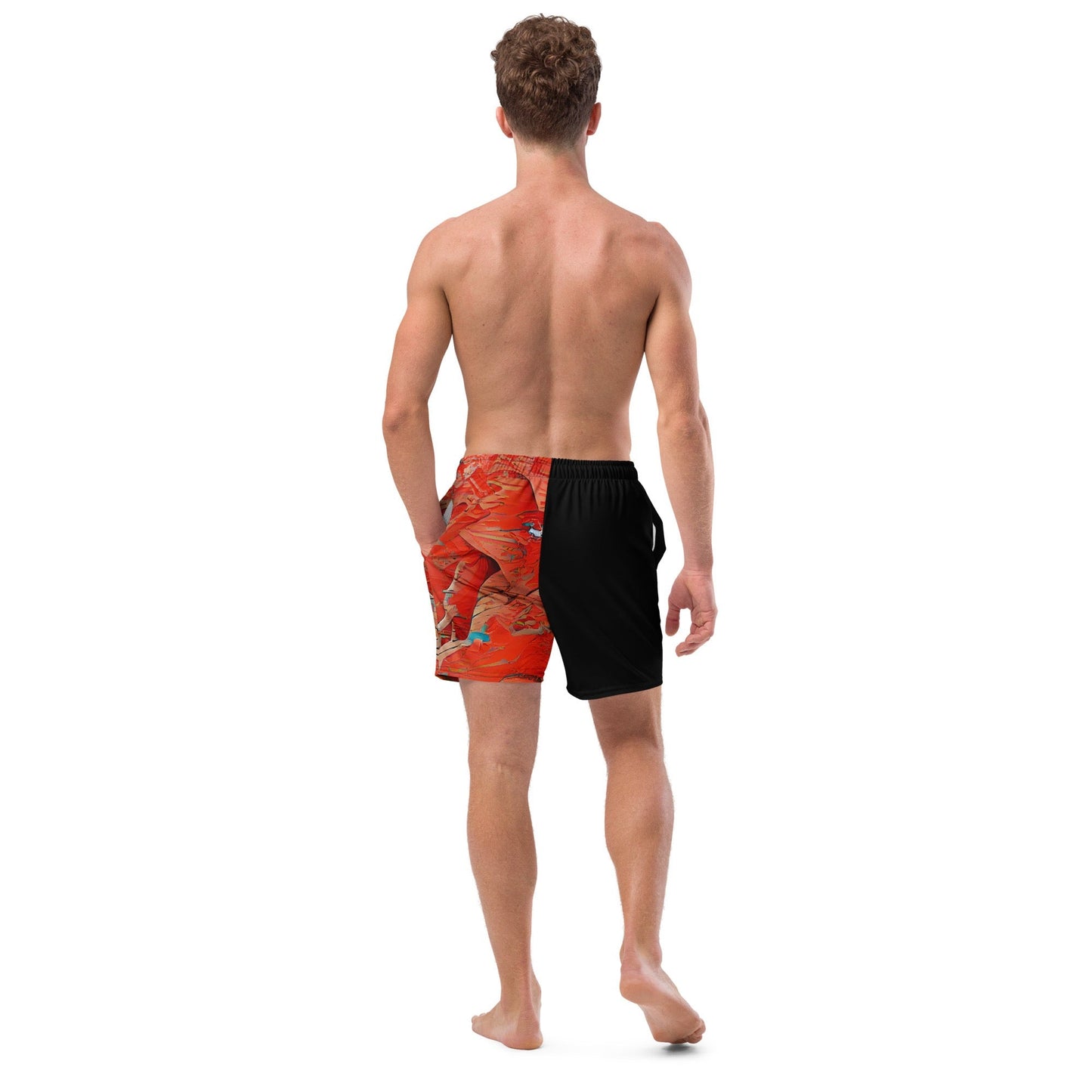 Half Black Half Hónghǎi - Mens Swim Trunks