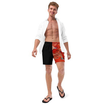 Half Black Half Hónghǎi - Mens Swim Trunks