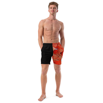 Half Black Half Hónghǎi - Mens Swim Trunks