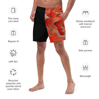 Half Black Half Hónghǎi - Mens Swim Trunks