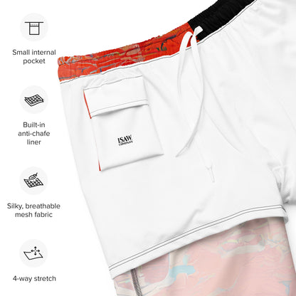 Half Black Half Hónghǎi - Mens Swim Trunks