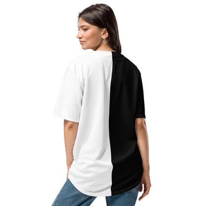 Half Black Half White - Unisex Baseball Jersey