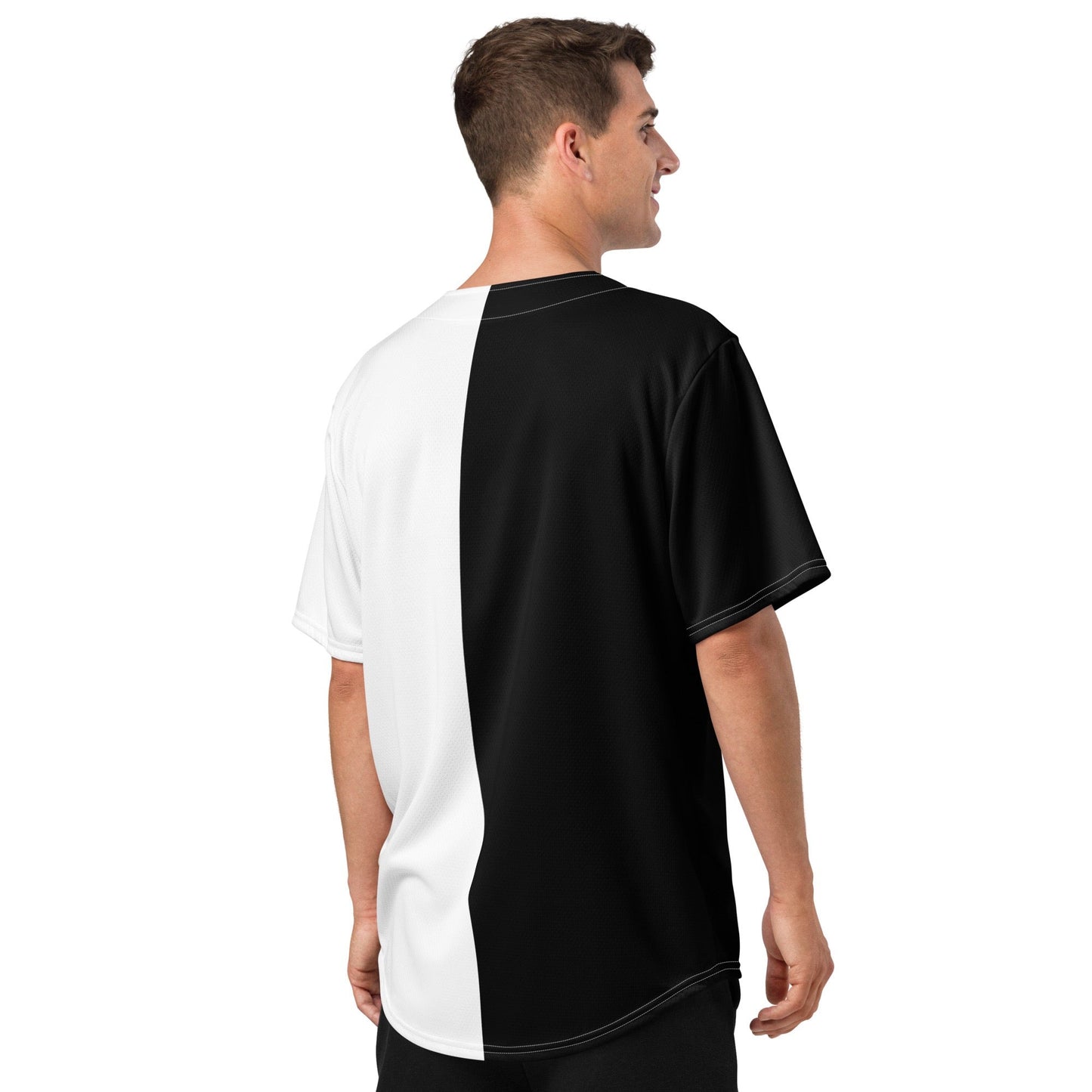 Half Black Half White - Unisex Baseball Jersey
