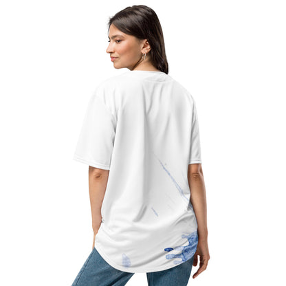 Watercolour Blue Splash - Unisex Baseball Jersey