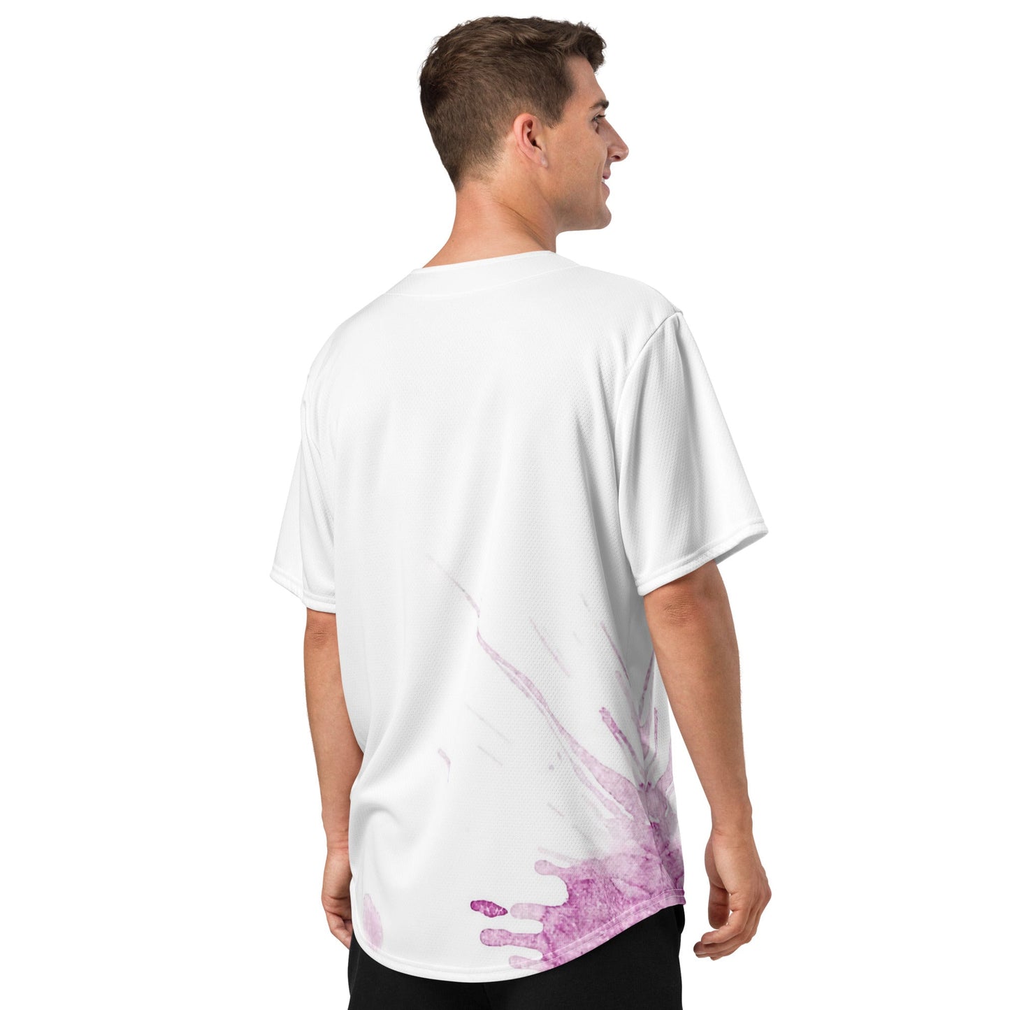 Watercolour Pink Splash - Unisex Baseball Jersey