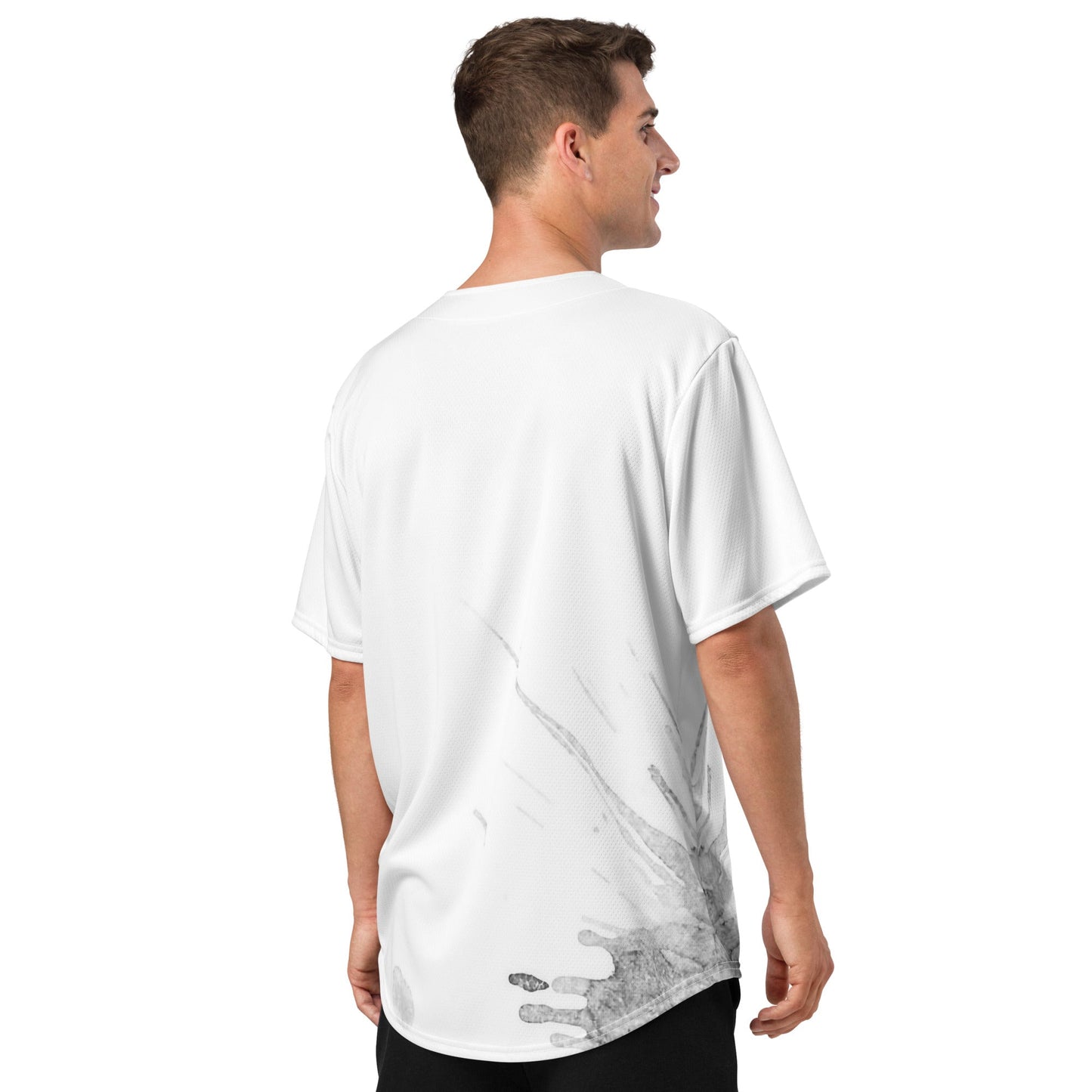 Watercolour Grey Splash - Unisex Baseball Jersey