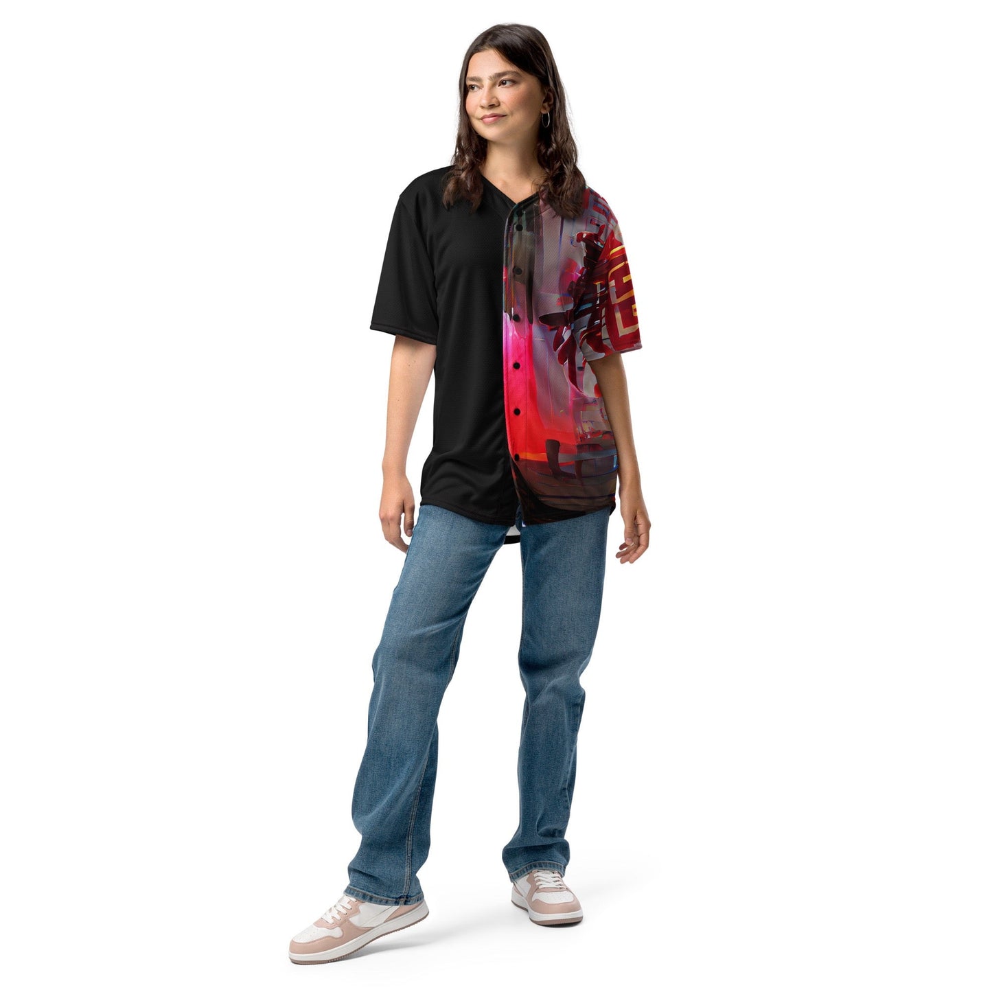Half Black Half Báijiǔ - Unisex Baseball Jersey