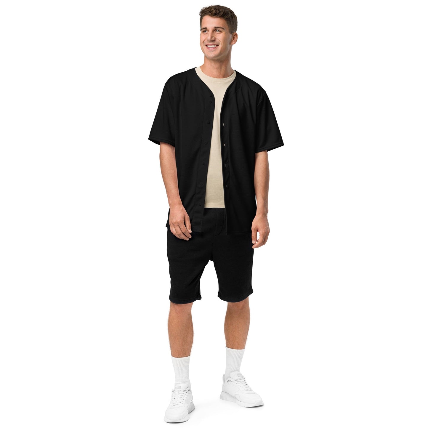 iSAW Unisex Black Baseball Jersey