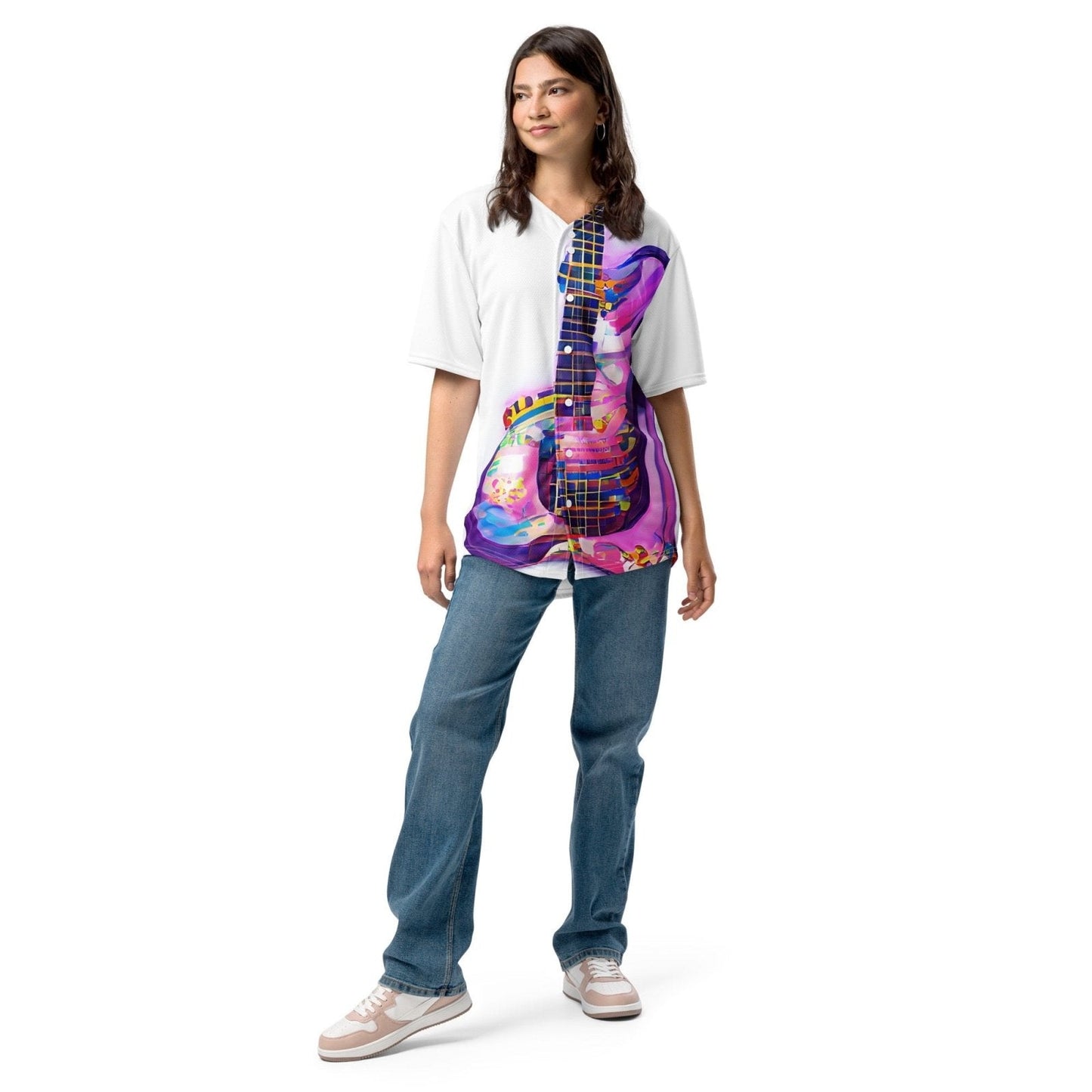 Hippie Guitar - Womens Baseball Jersey