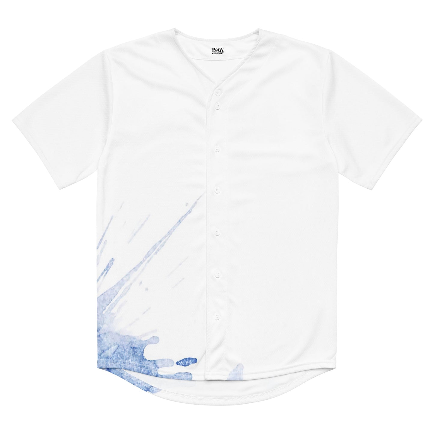 Watercolour Blue Splash - Unisex Baseball Jersey