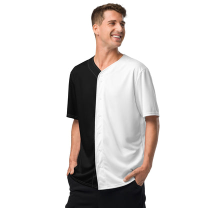 Half Black Half White - Unisex Baseball Jersey