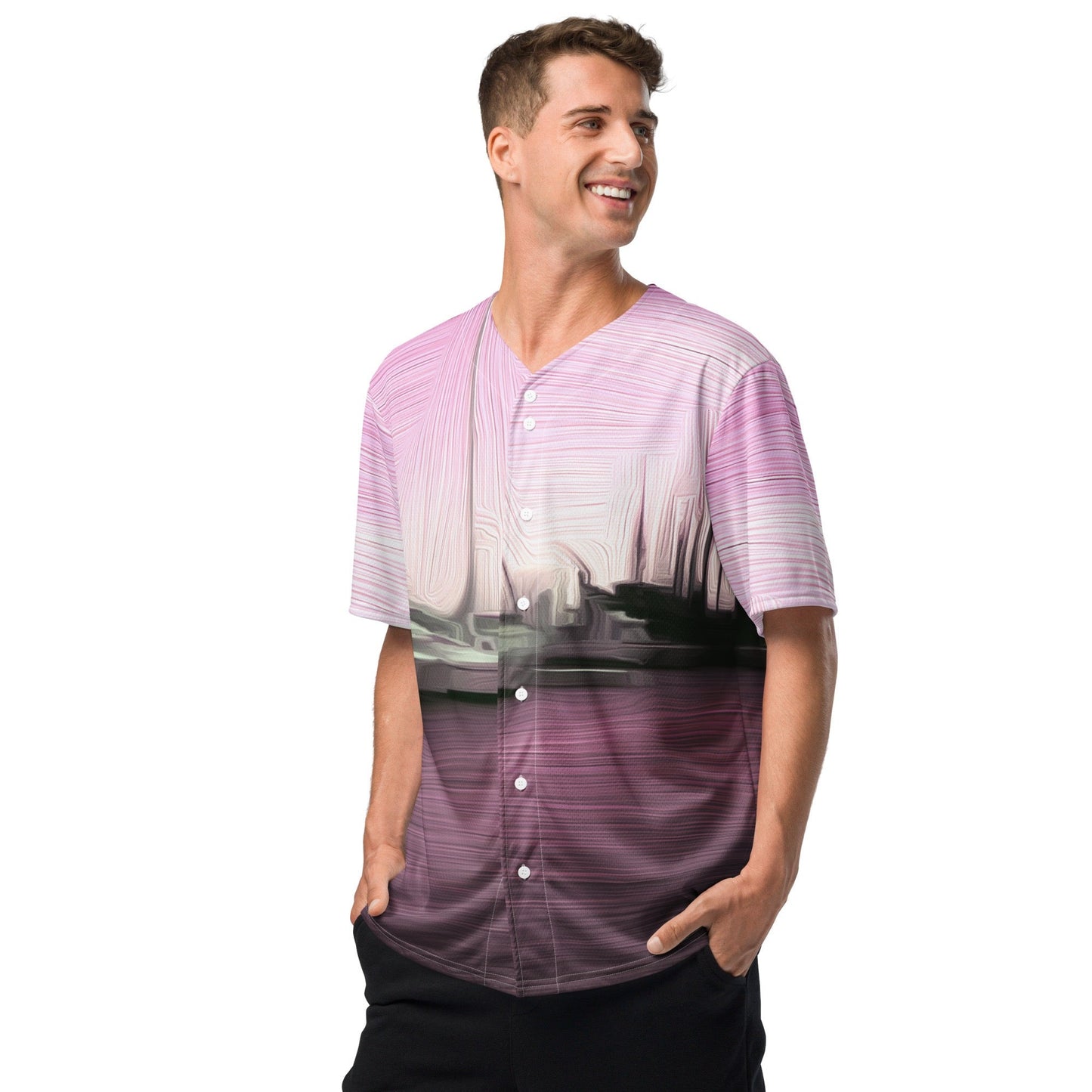 The Sleeping Yachts (at Evening) - Unisex Baseball Jersey