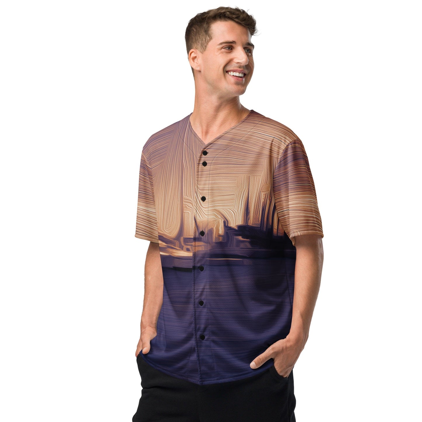 The Sleeping Yachts (at Sunset) - Unisex Baseball Jersey