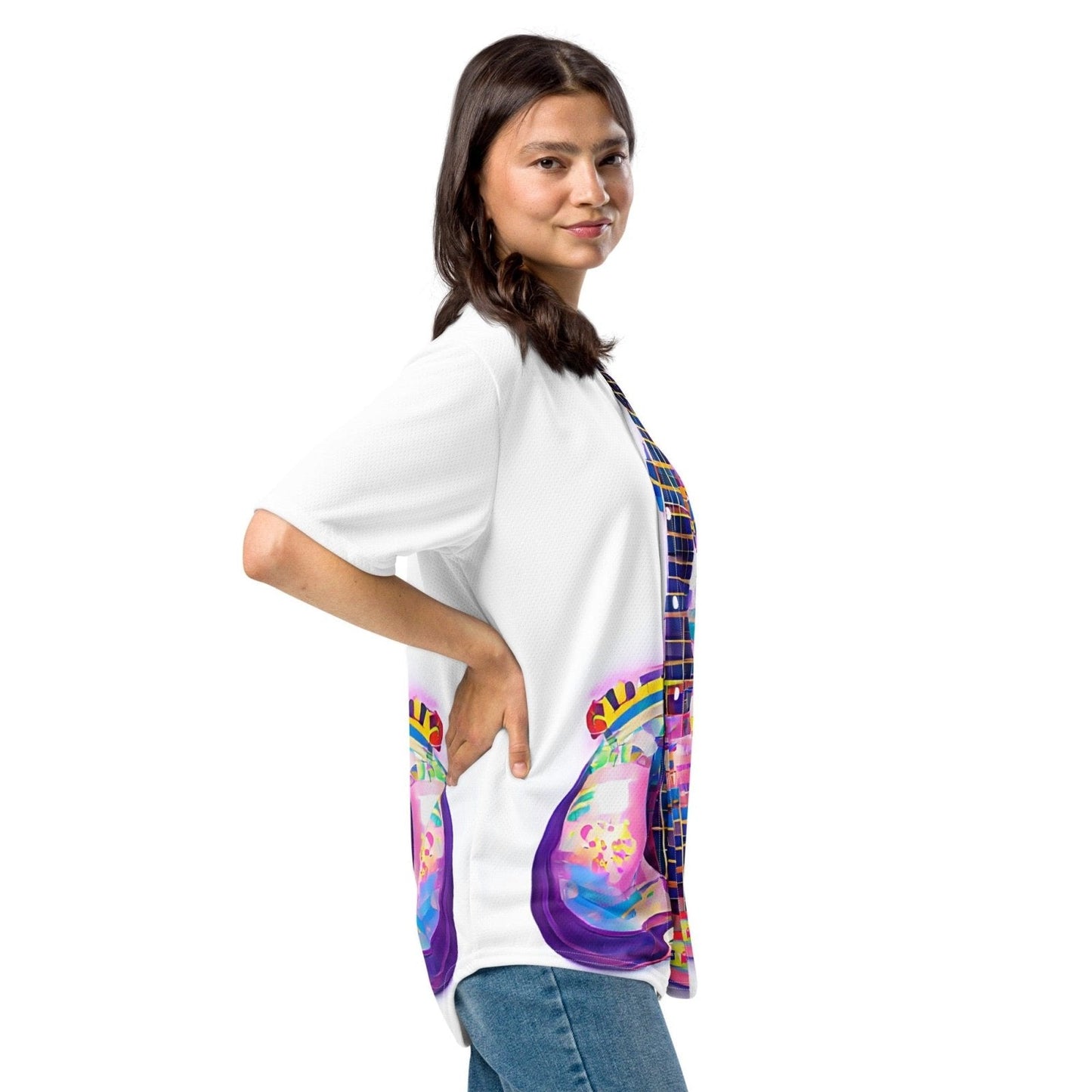 Hippie Guitar - Womens Baseball Jersey