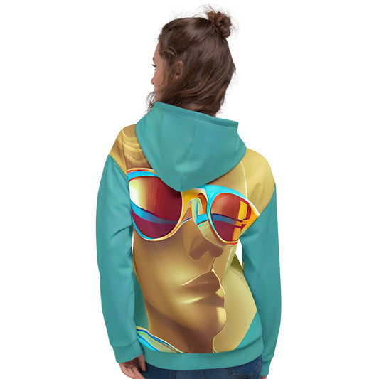 Retro Cool Blue - Womens Hoodie