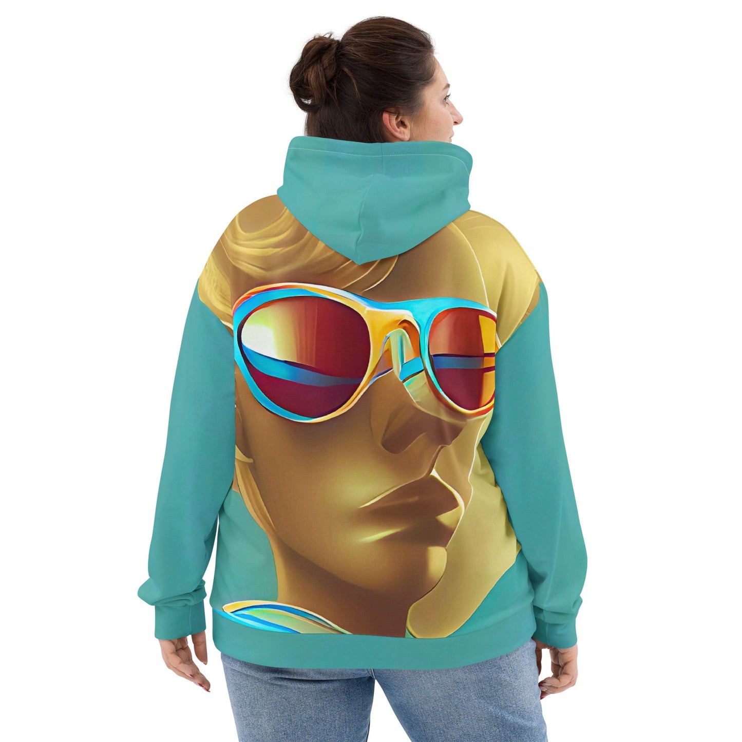 Retro Cool Blue - Womens Hoodie