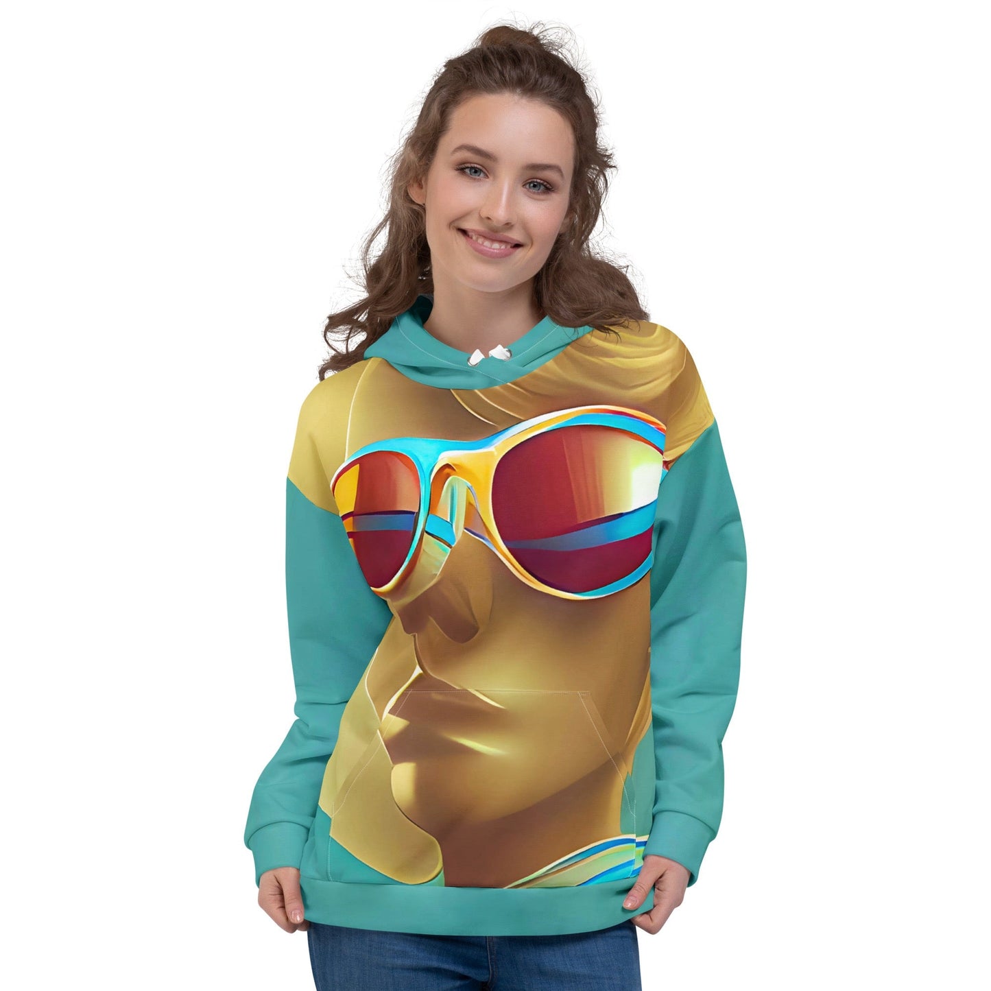 Retro Cool Blue - Womens Hoodie