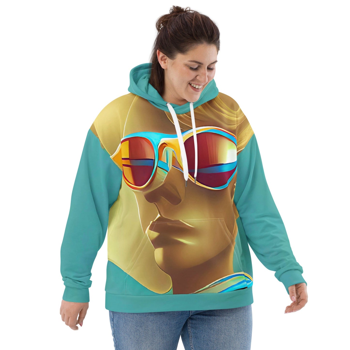 Retro Cool Blue - Womens Hoodie