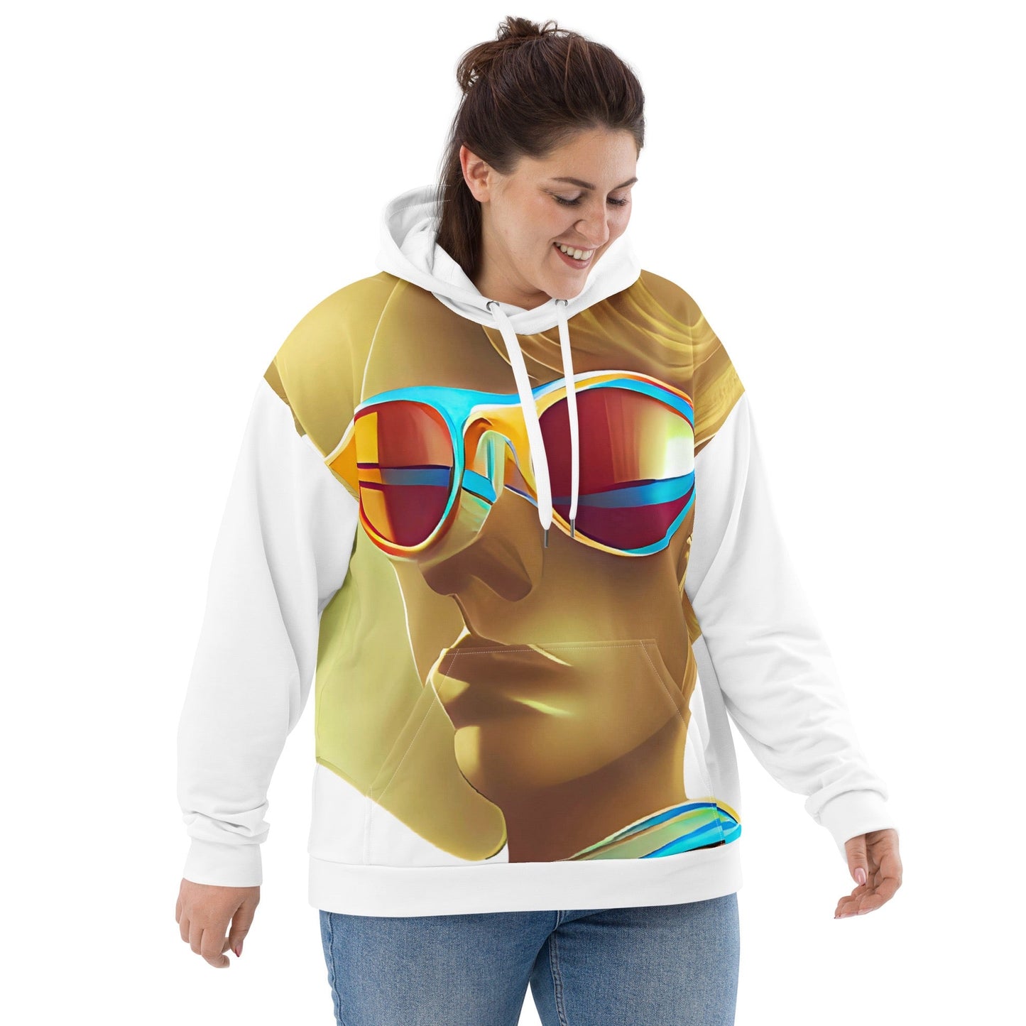 Retro Cool White - Womens Hoodie