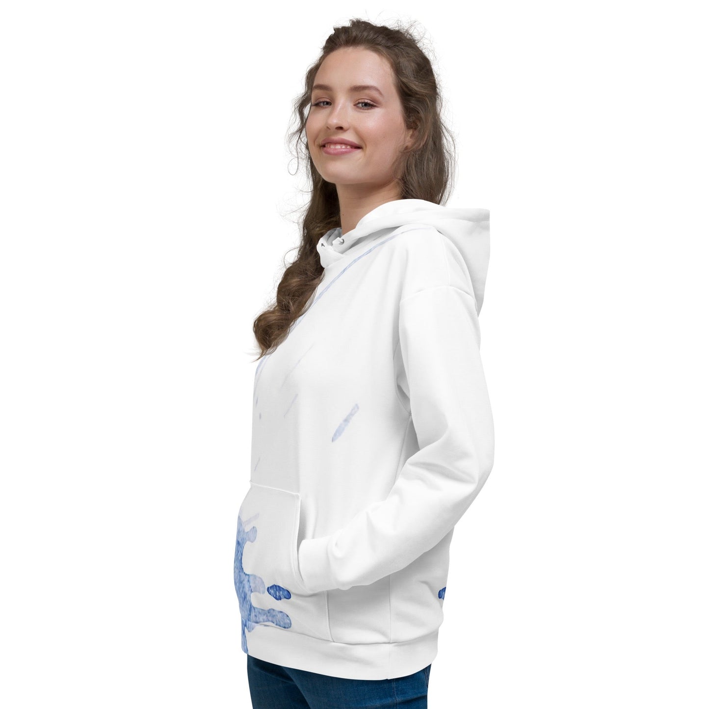 Watercolour Blue Splash - Unisex Hoodie